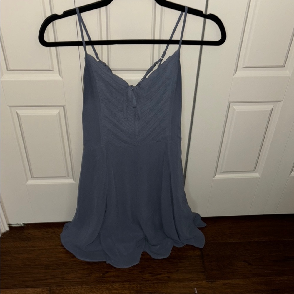Chic Blue Spaghetti Strap Dress